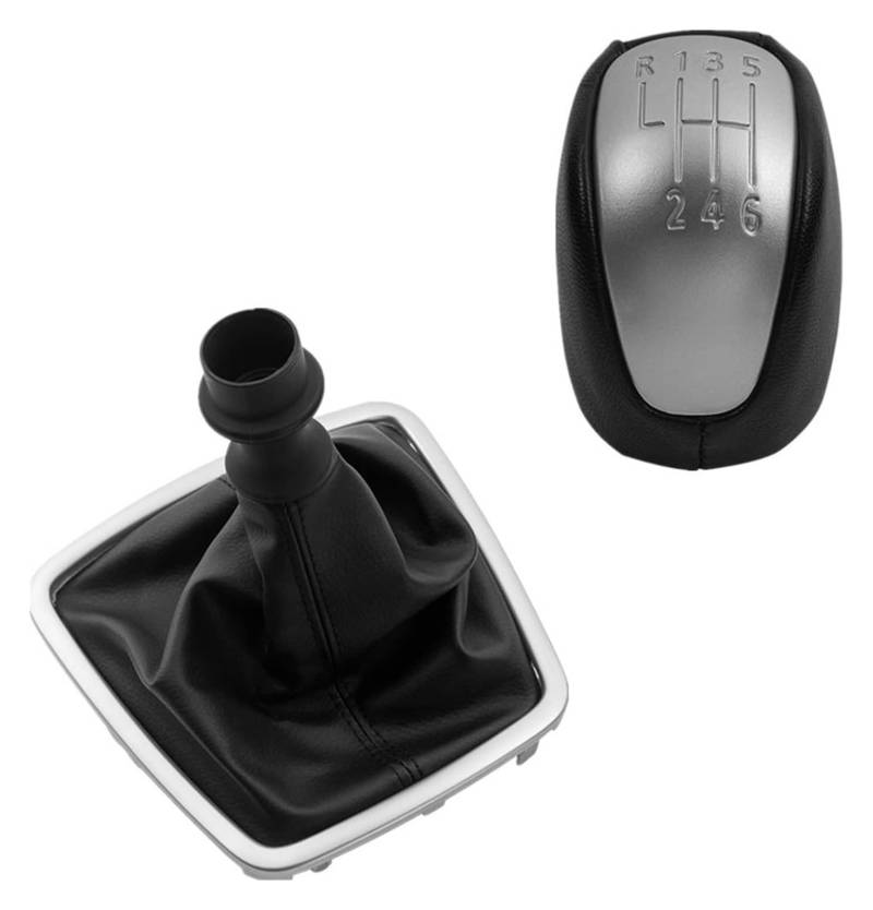 Auto Schaltknüppel Für R&ENAULT Für Laguna III MK3 2008 2009 2010 2011-2015 6 Gang Leder Schaltknauf Gamasche Boot Fall Hebel Stick Schaltknäufe(Gear Knob and Case) von FAHBSTR