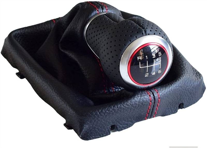 Auto Schaltknüppel Für V&W P&assat CC 2009-2010 Auto-Umschaltknopf 5 6-Gang-Schaltstab-Knopfschaltschaltung mit Gamer Schaltknäufe(6 Speed-red) von FAHBSTR