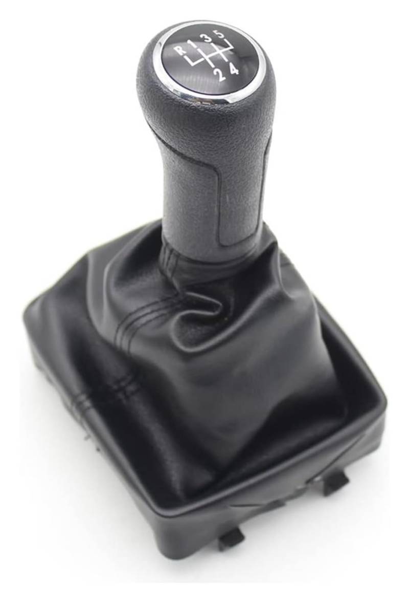 Auto Schaltknüppel Für VW Für Polo 9N 9N2 2002-2007 2008 2009 Limousine 2003-2006 Schaltknauf Hebel Shifter Gamasche Boot Abdeckung Kragen Schaltknäufe(5 Speed Black 1) von FAHBSTR