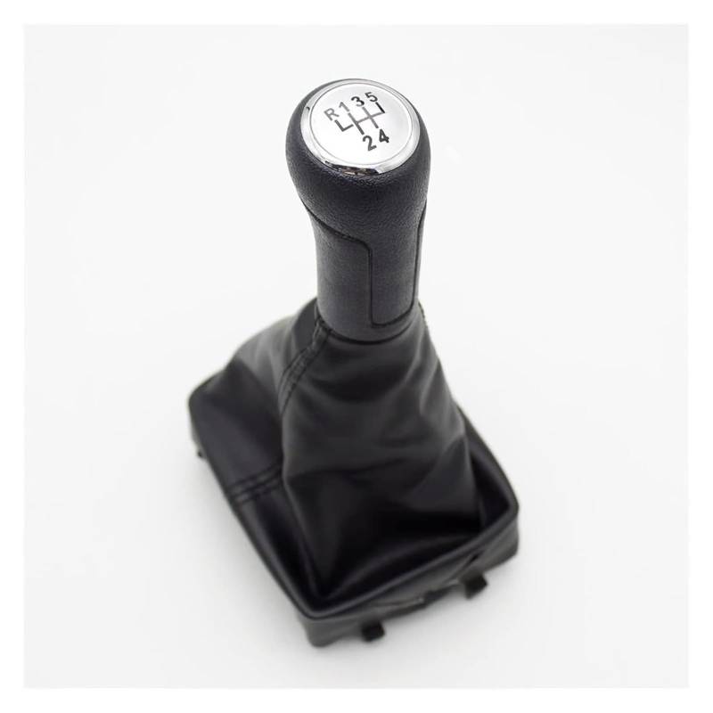 Auto Schaltknüppel Für VW Für Polo 9N 9N2 2002-2007 2008 2009 Limousine 2003-2006 Schaltknauf Hebel Shifter Gamasche Boot Abdeckung Kragen Schaltknäufe(5 Speed Black 2) von FAHBSTR