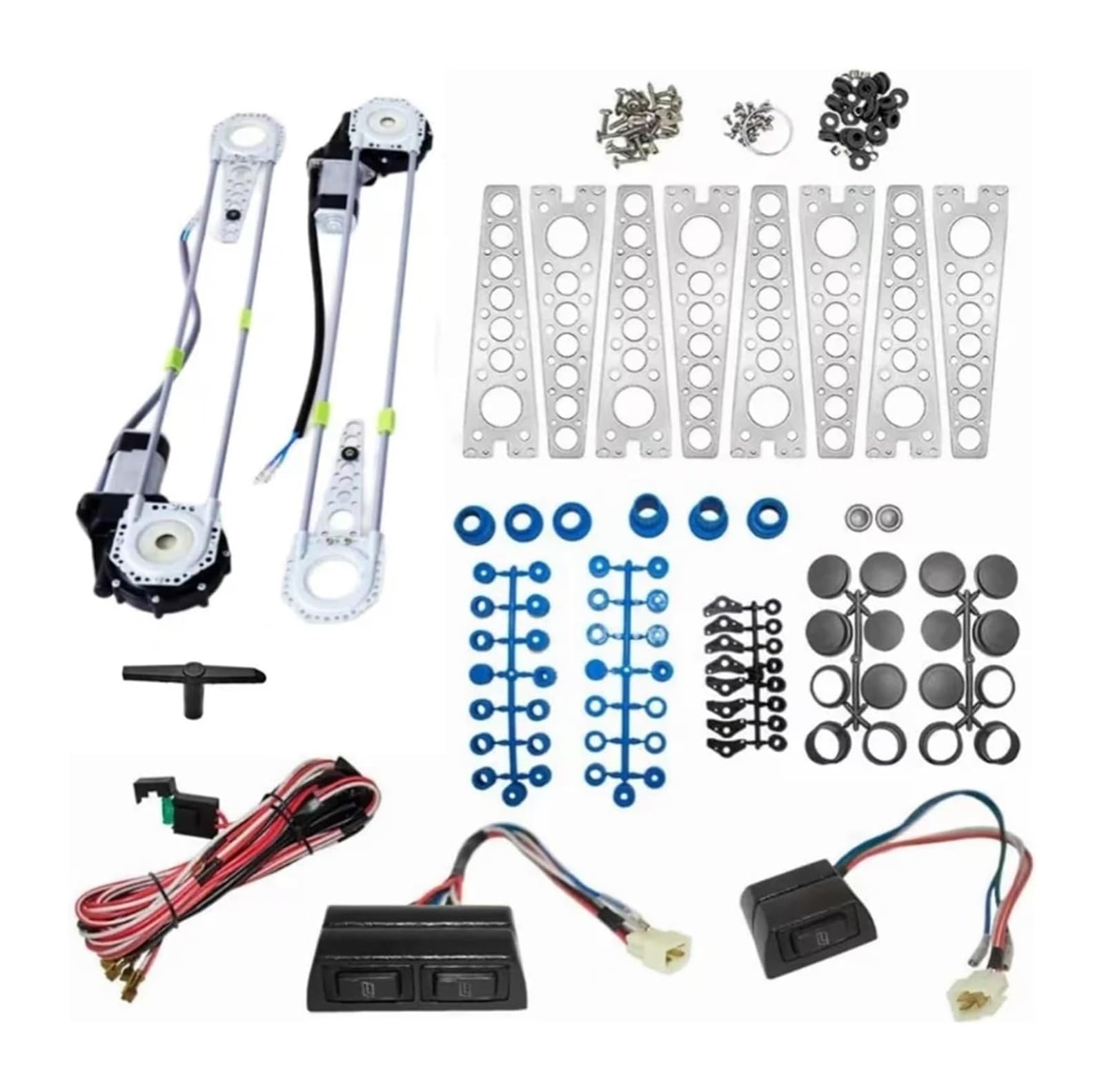 Elektrischer Fensterheber SPY Universal 12V Auto Elektrischer Fensterheber-Regler-Umrüstsatz Für 2-türiges Auto LKW SUV Auto-Fensterheber-Kit von FAHBSTR