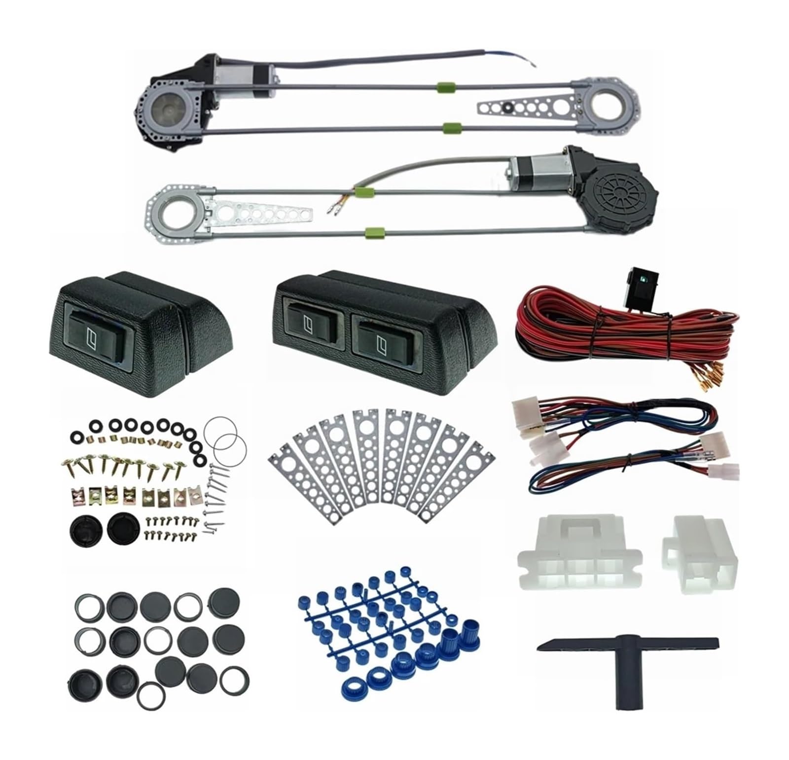 Elektrischer Fensterheber Universal 2 Tür Auto Elektrische Fensterheber Regler Umwandlung Roll Up Schalter Kit LKW SUV Auto 12V Auto Fensterheber Kit von FAHBSTR