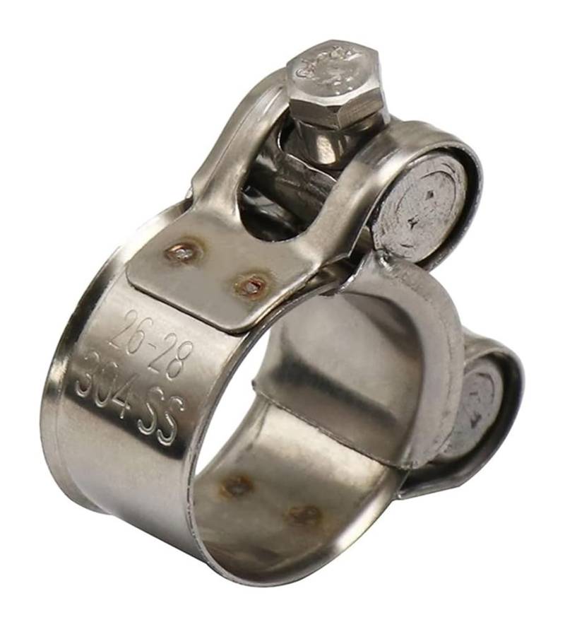 FAHBSTR Motorrad Auspuff Schalldämpfer Für 26-63mm Edelstahl Motorrad Auspuff Banjo Clamp Schlauch Klemmen Clip Für Slip-on Typ Schalldämpfer(26-28mm) von FAHBSTR