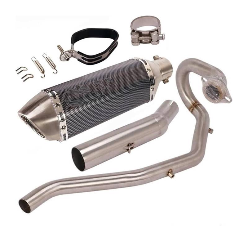 FAHBSTR Motorrad Auspuff Schalldämpfer Für Y&amaha XG250 Für Tricker Alle Jahre Motorrad-Schalldämpfer Vollauspuffanlage Spitzen Mid Link Pipe Slip On 51mm Schalldämpfer Escape(3) von FAHBSTR