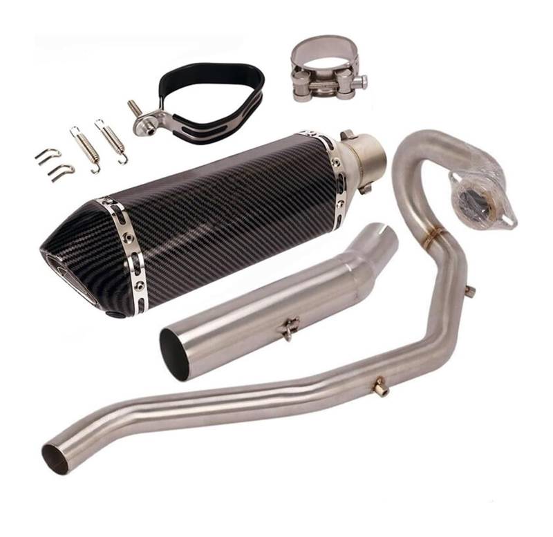 FAHBSTR Motorrad Auspuff Schalldämpfer Für Y&amaha XG250 Für Tricker Alle Jahre Motorrad-Schalldämpfer Vollauspuffanlage Spitzen Mid Link Pipe Slip On 51mm Schalldämpfer Escape(6) von FAHBSTR