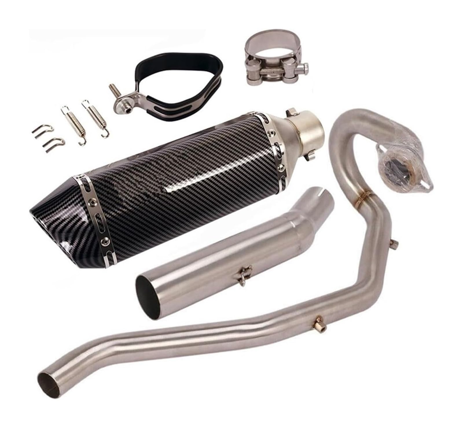 FAHBSTR Motorrad Auspuff Schalldämpfer Für Y&amaha XG250 Für Tricker Alle Jahre Motorrad-Schalldämpfer Vollauspuffanlage Spitzen Mid Link Pipe Slip On 51mm Schalldämpfer Escape(7) von FAHBSTR