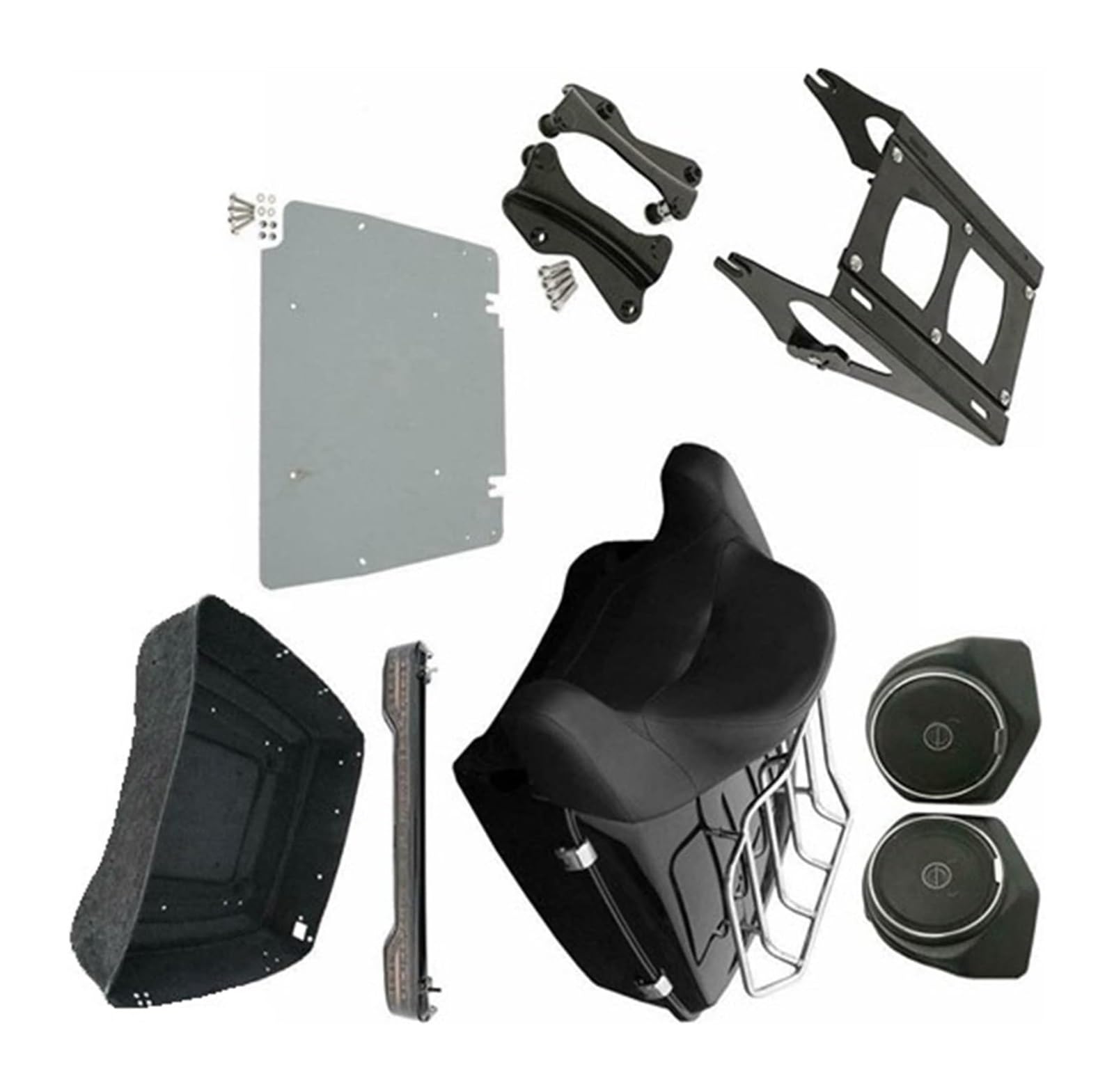 FAHBSTR Motorrad-Gepäckträger Für H&Arley Für Road Glide FLTRX 2015-2021 Motorrad Pack Trunk Rack Rückenlehne Lautsprecher Rücklicht Motorrad Zubehör Kit von FAHBSTR