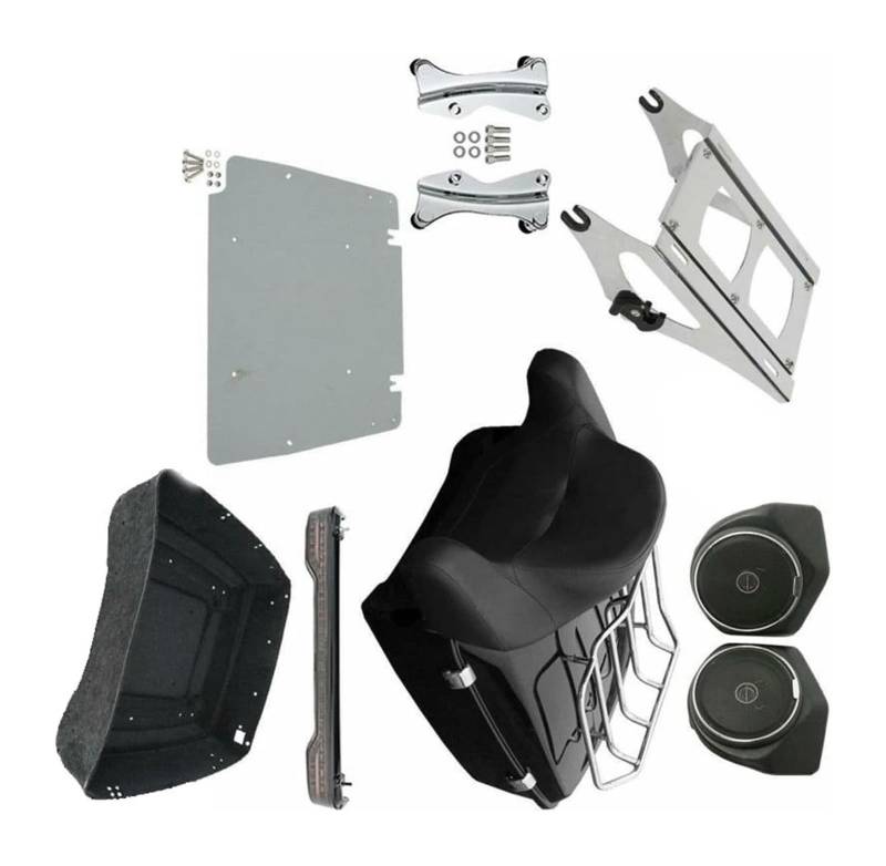 FAHBSTR Motorrad-Gepäckträger Für H&Arley Für Street Glide Für Spezielle FLHXS 2014-2021 Motorrad Kit Motorrad Pack Trunk Rack Rückenlehne Lautsprecher Rücklicht von FAHBSTR