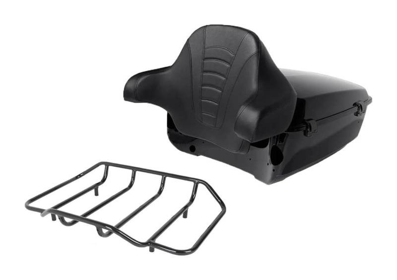 FAHBSTR Motorrad-Gepäckträger Für H&Arley Für Tour Pak Für Touring Street Electra Für Glide Road King 2014-2022 Motorrad 13,7" King Pack Trunk Rack Rückenlehne(Schwarz) von FAHBSTR