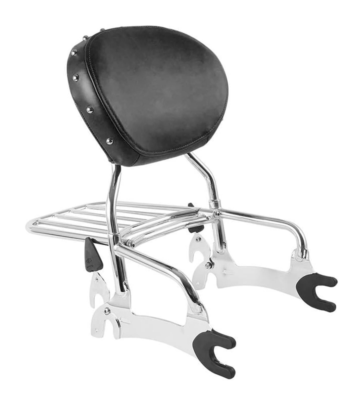 FAHBSTR Motorrad-Gepäckträger Für Indian Für Challenger 2020 Motorrad 12" Rückenlehne Sissy Bar W/Montage Spulen Motorrad Zubehör(Black-Chrome Set) von FAHBSTR