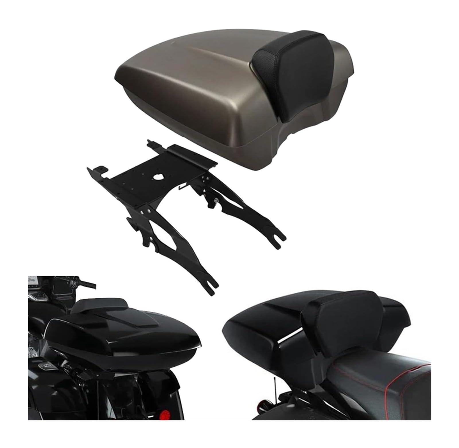 FAHBSTR Motorrad-Gepäckträger Für Indian Für Challenger Limited 2020 Low Profile Pack Trunk Backrest Mount Rack(Multi-Colored a) von FAHBSTR