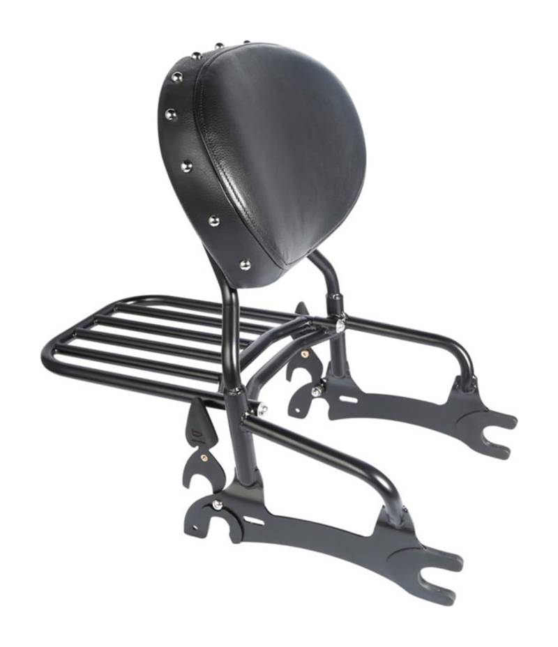 FAHBSTR Motorrad-Gepäckträger Für Indian Für Pursuit Limited Icon Mit Für Premium-Paket 2022 Motorrad-Kit 12" Rückenlehne Sissy Bar Mit Montagespulen(Black-Black Set) von FAHBSTR