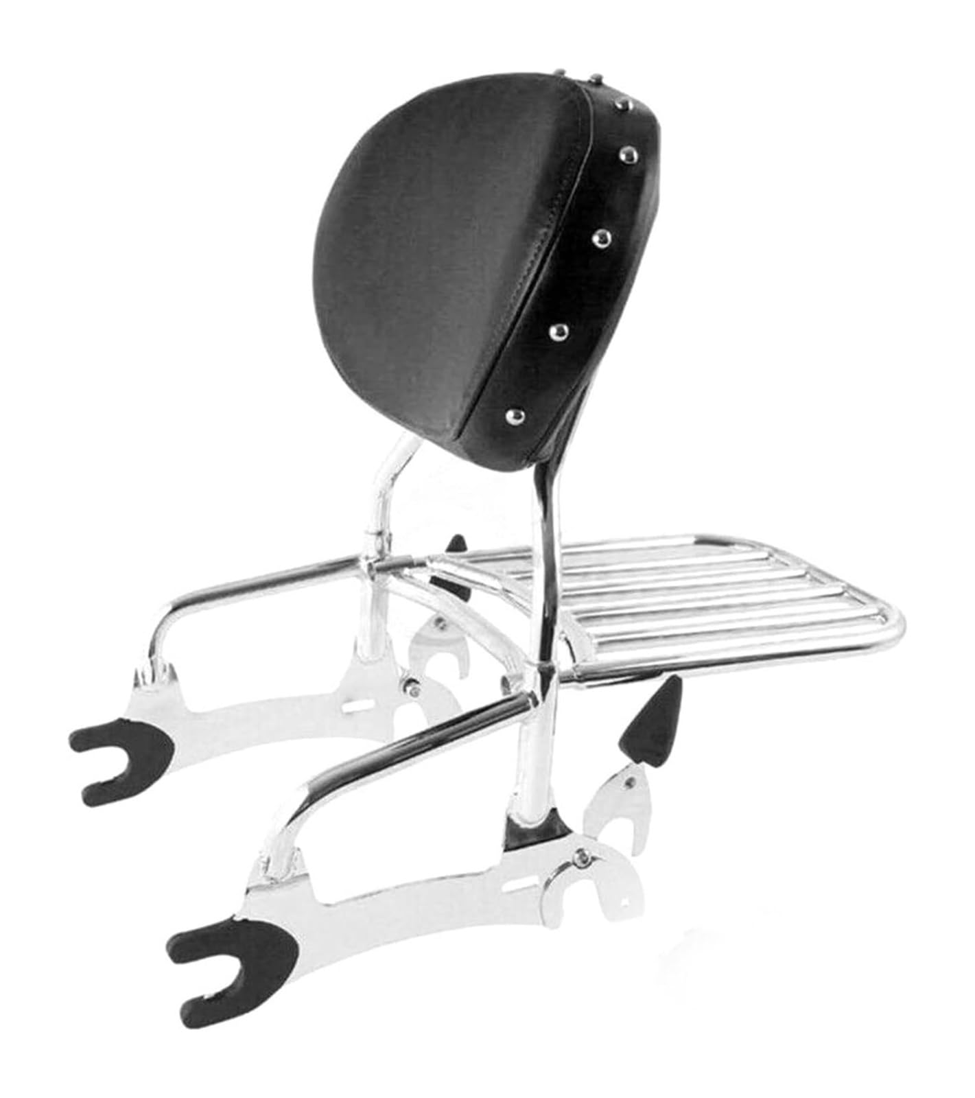 FAHBSTR Motorrad-Gepäckträger Für Indian Für Pursuit Limited Mit Für Premium-Paket 2022 Motorrad-Kit Motorrad 12" Rückenlehne Sissy Bar Mit Montagespulen(Black-Chrome Set) von FAHBSTR