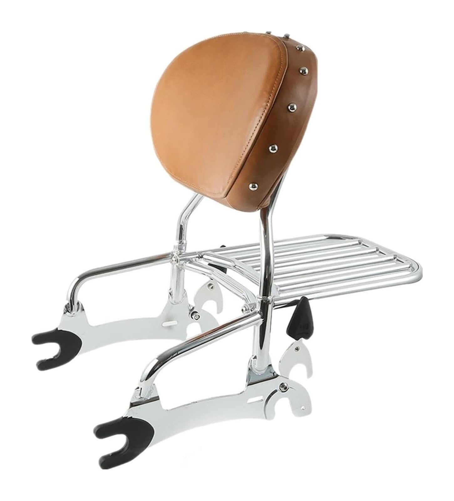 FAHBSTR Motorrad-Gepäckträger Für Indian Für Pursuit Limited Mit Für Premium-Paket 2022 Motorrad-Kit Motorrad 12" Rückenlehne Sissy Bar Mit Montagespulen(Tan-Chrome Set) von FAHBSTR