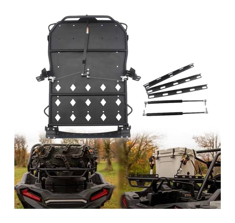 FAHBSTR Motorrad-Gepäckträger Für Polaris RZR XP 1000 Für Turbo Trails Für Rocks Edition Für ATV 14-Up UTV Hinten Cargo Rack Kit Ersatz Reifen Fracht Gepäck Rack von FAHBSTR