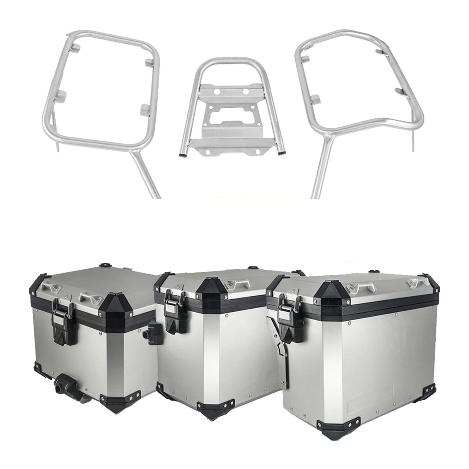 FAHBSTR Motorrad-Gepäckträger Für XADV 750 XADV750 2017 2018 2019 2020 Motorradtaschen Topcase Aluminium Satteltaschenständer Gepäckbox Edelstahlhalterung von FAHBSTR