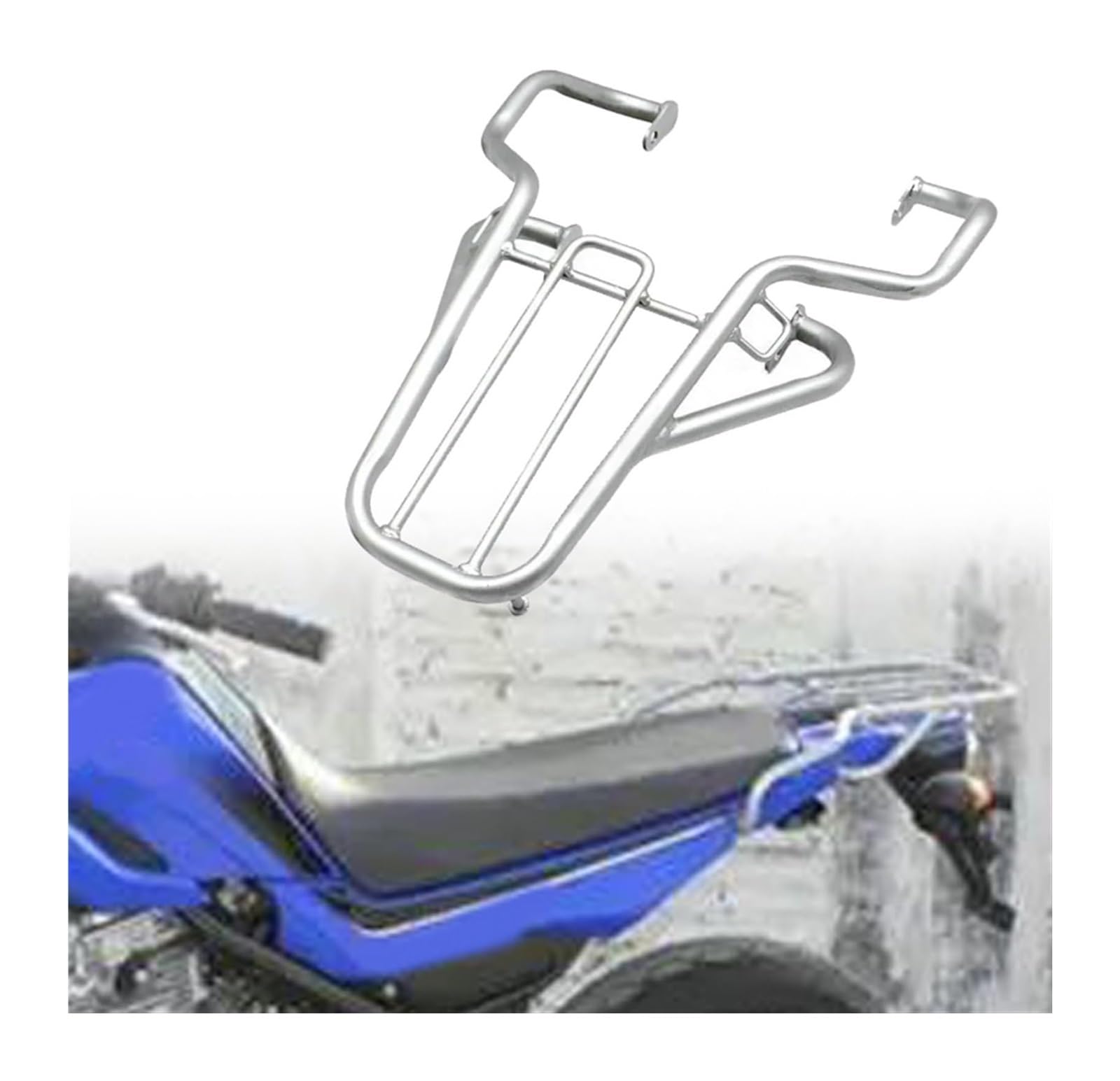 FAHBSTR Motorrad-Gepäckträger Für Y&amaha XT 250 XT250 Für Serow 1985-2005 Reise Satteltasche Gepäck Motorrad Fracht Regal Halterung Hinten Kotflügel Rack(Silber) von FAHBSTR