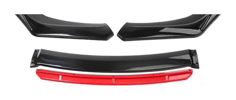 Frontstoßstange Lippe 4PCS Auto Vorderen Stoßfänger Lip Body Kit Spoiler Canard Splitter Diffusor Vorne Unteren Kinn Stoßstange Abdeckung Lippe Vorne Spoiler Universal(Black red) von FAHBSTR