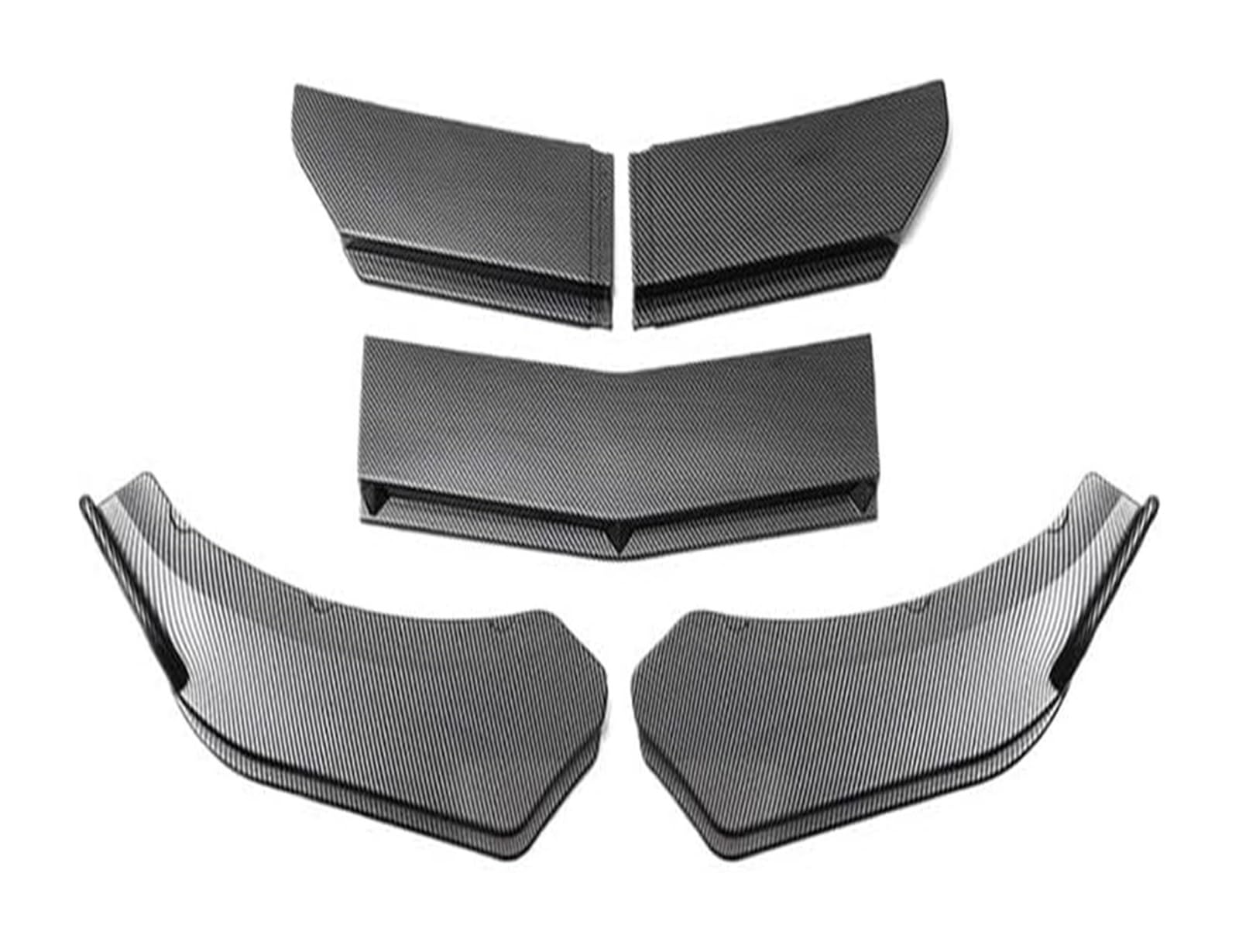 Frontstoßstange Lippe Für 5Pcs Auto Front Schaufel Ente Lip Stoßstange Winddicht Spoiler Zubehör Frontspoiler Auto Front Stoßstange Splitter(3 5pcs Carbon Fibre) von FAHBSTR