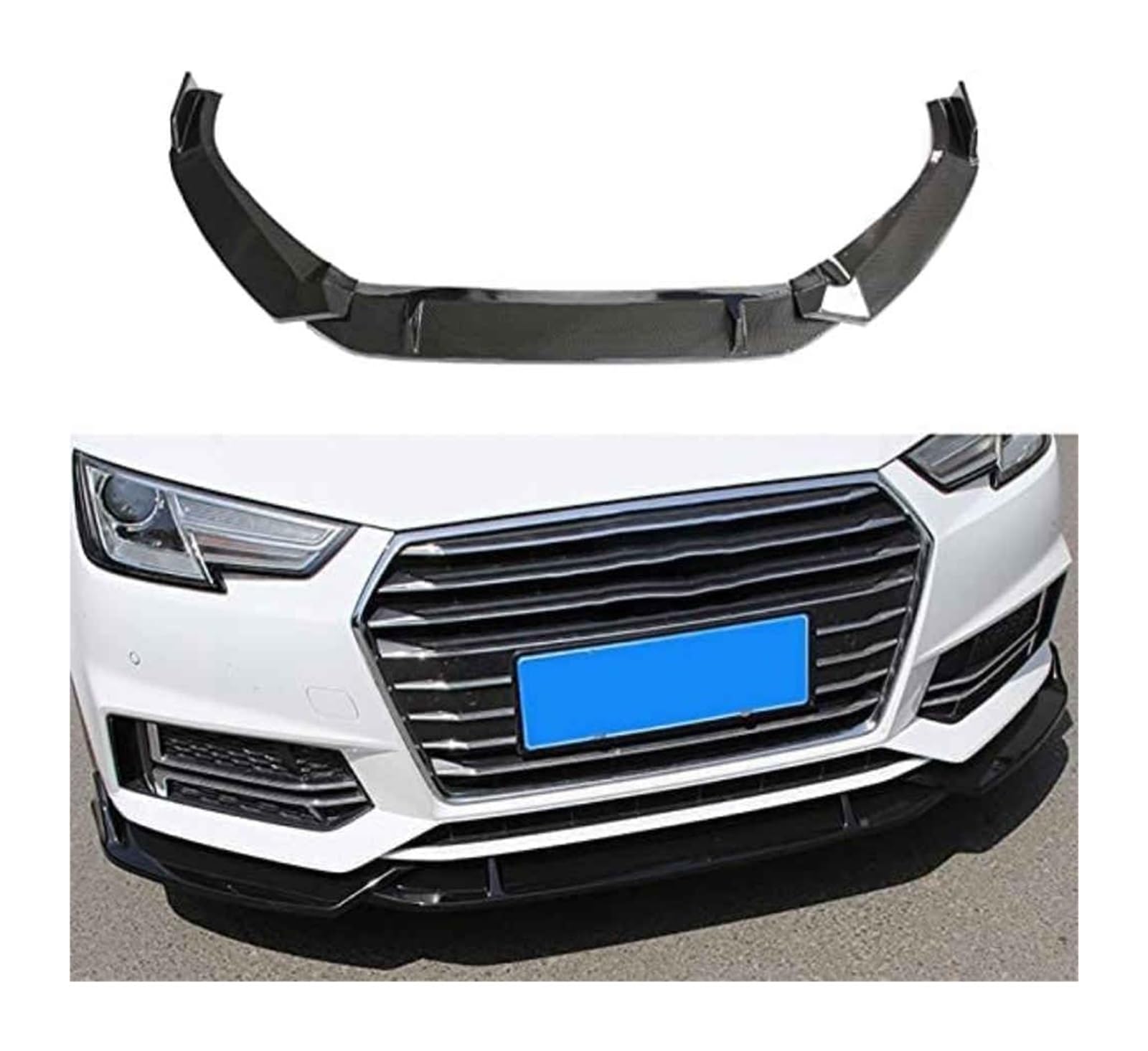 Frontstoßstange Lippe Für A4 Berlina 2018 2019 Frontstoßstange Lip Chin Spoiler Carbon Look Frontdiffusor Diffusor Normal-A Carbon Fiber von FAHBSTR