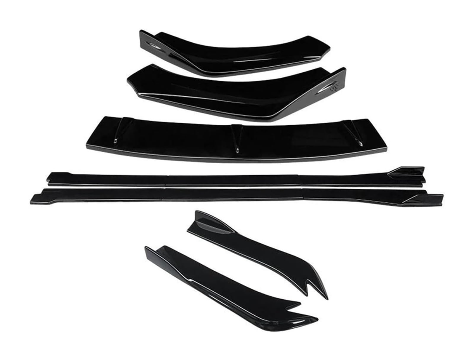 Frontstoßstange Lippe Für A7 2015-2018 Auto Front Stoßstange Splitter Lip Body Kit Spoiler Seite Röcke Extensions Hinten Wrap Winkel Seite Schritt Rock(Gloss Black) von FAHBSTR