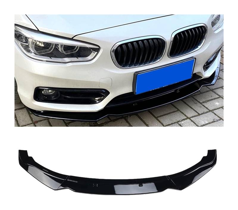 Frontstoßstange Lippe Für B&MW 1 Series F20 F21 116i 118i 120i 2015–2019 Frontstoßstangenlippe Kinnspoiler Karbonfaser-Look Frontdiffusor Diffusor Glänzend-schwarz(Glossy-black) von FAHBSTR