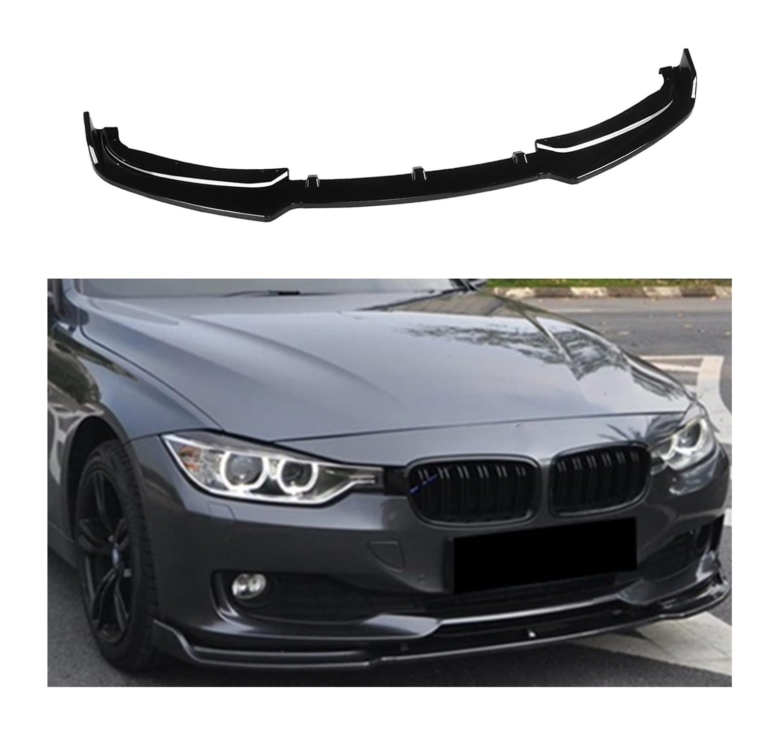 Frontstoßstange Lippe Für B&MW 3er F30 2013–2019 Frontstoßstangenlippe Kinnspoiler Kohlefaser-Look Frontdiffusor Diffusor Auto-Frontspoiler von FAHBSTR