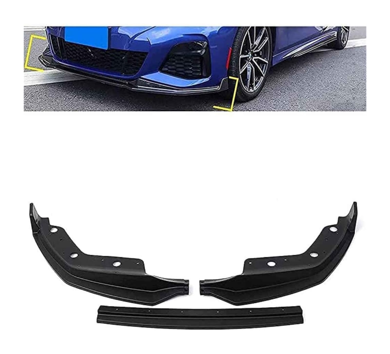 Frontstoßstange Lippe Für B&MW 3er G20 2019 2020 Frontstoßstange Lip Chin Spoiler Carbon Look Frontdiffusor Diffusor Normal-C Matt(CMatte) von FAHBSTR