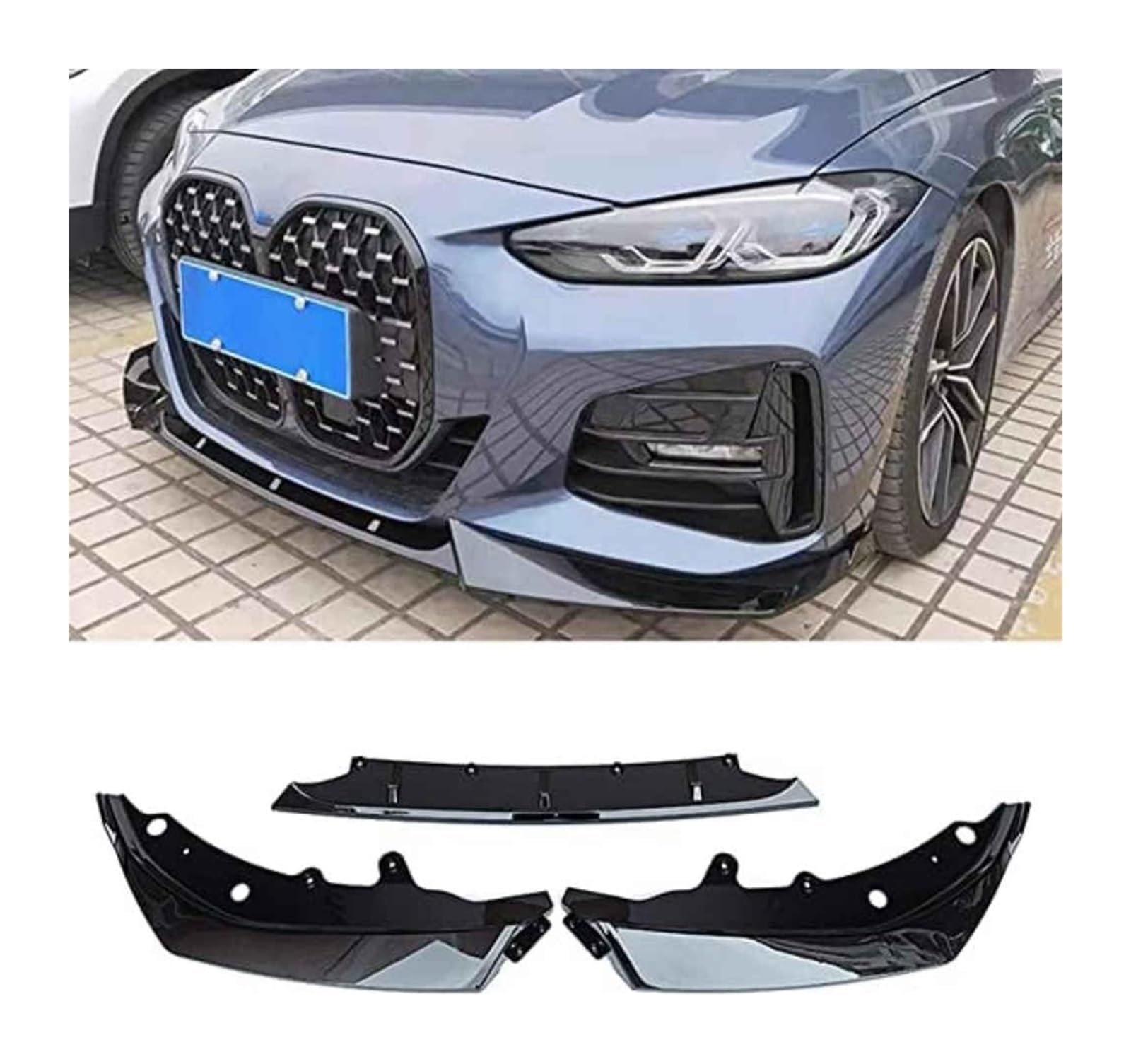 Frontstoßstange Lippe Für B&MW 4 Series G22 430i Coupe M 2020 2021 Frontstoßstange Lippe Kinnspoiler Carbon Look Frontdiffusor Diffusor von FAHBSTR