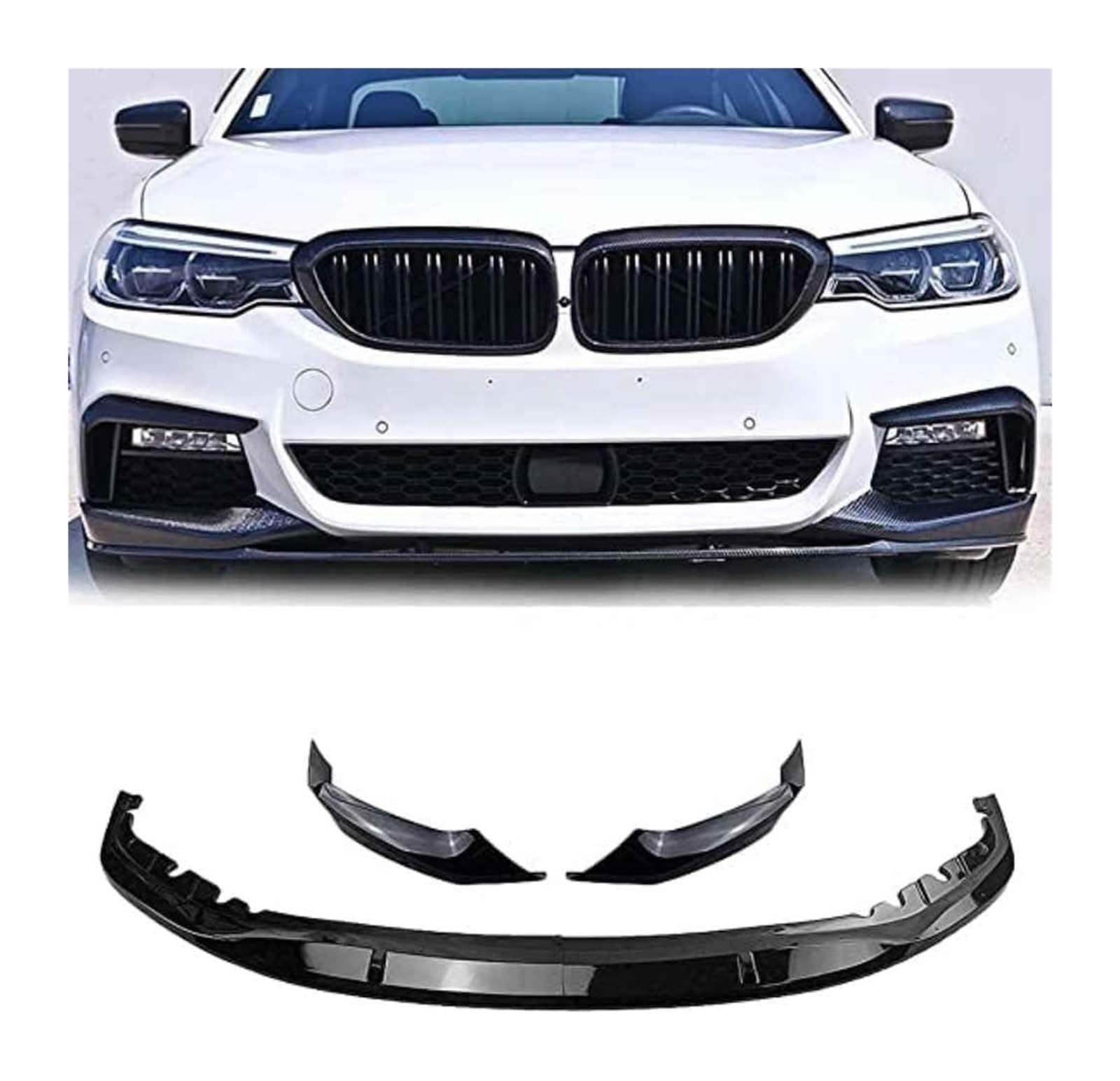 Frontstoßstange Lippe Für B&MW G30 M Tech 2017–2020 Frontstoßstange Lippe Kinnspoiler Kohlefaser-Look Frontdiffusor Diffusor Auto-Frontspoiler von FAHBSTR