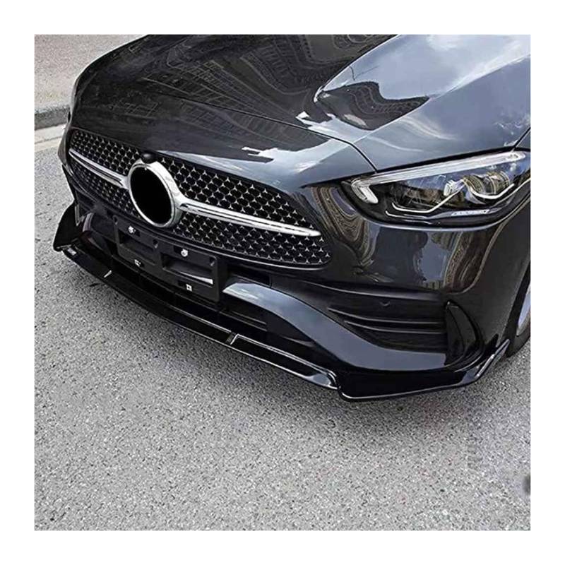 Frontstoßstange Lippe Für B&enz C W206 2022 C200 C220 C260 C300 Frontstoßstange Lippe Kinnspoiler Carbon Look Frontdiffusor Diffusor Normal-B Glänzend(ABlack) von FAHBSTR