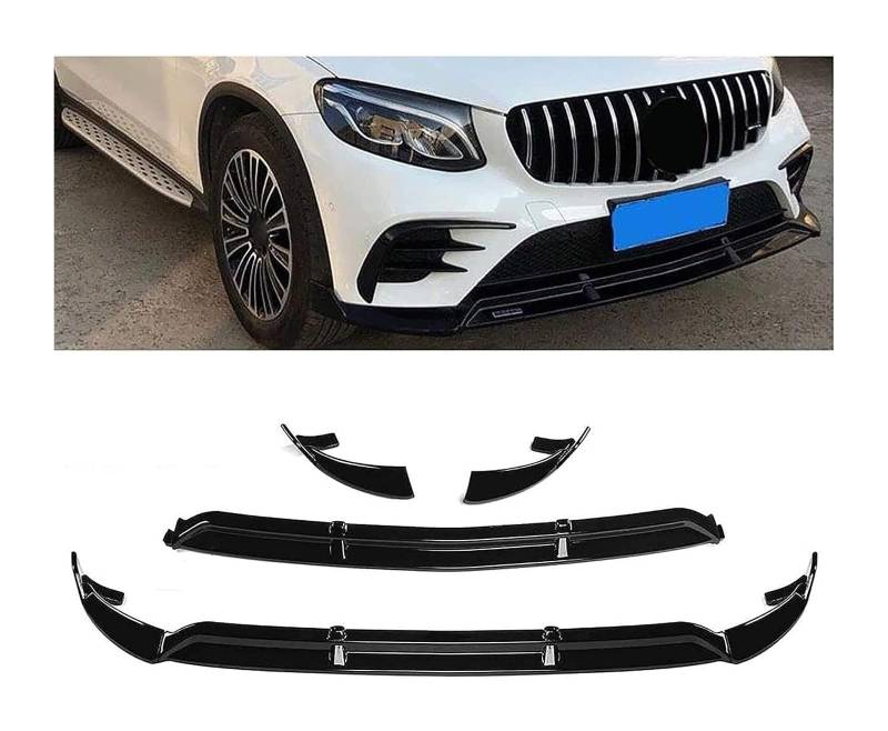 Frontstoßstange Lippe Für B&enz GLC-Klasse X253 2016-2019 Frontstoßstange Lippe Kinnspoiler Carbonfaser-Look Frontdiffusor Diffusor Auto-Frontspoiler von FAHBSTR