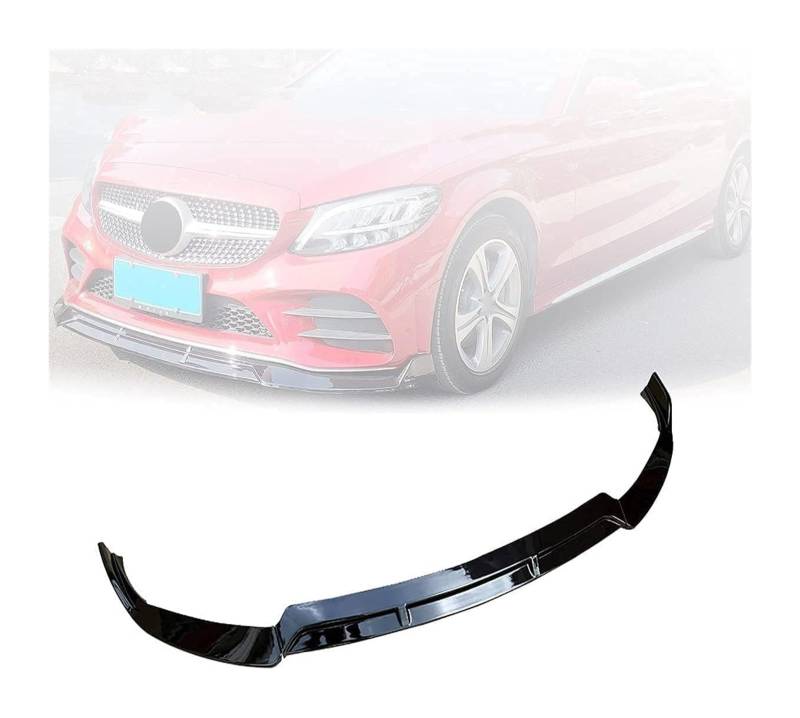 Frontstoßstange Lippe Für B&enz W205 C-Klasse Sport 2019 2020 Frontstoßstange Lip Chin Spoiler Carbon Look Frontdiffusor Diffusor Auto Frontspoiler von FAHBSTR