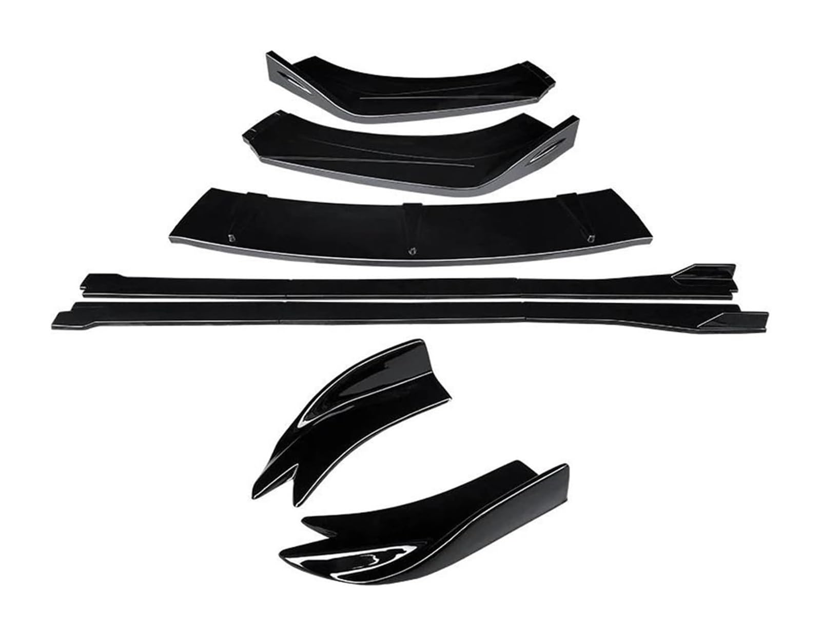 Frontstoßstange Lippe Für CT200h 2011–2022 Auto-Seitenschweller Erweiterungen Hinterer Wickelwinkel Haifischflossen Frontstoßstangen-Splitter Lip-Body-Kit Spoiler(Gloss Black) von FAHBSTR