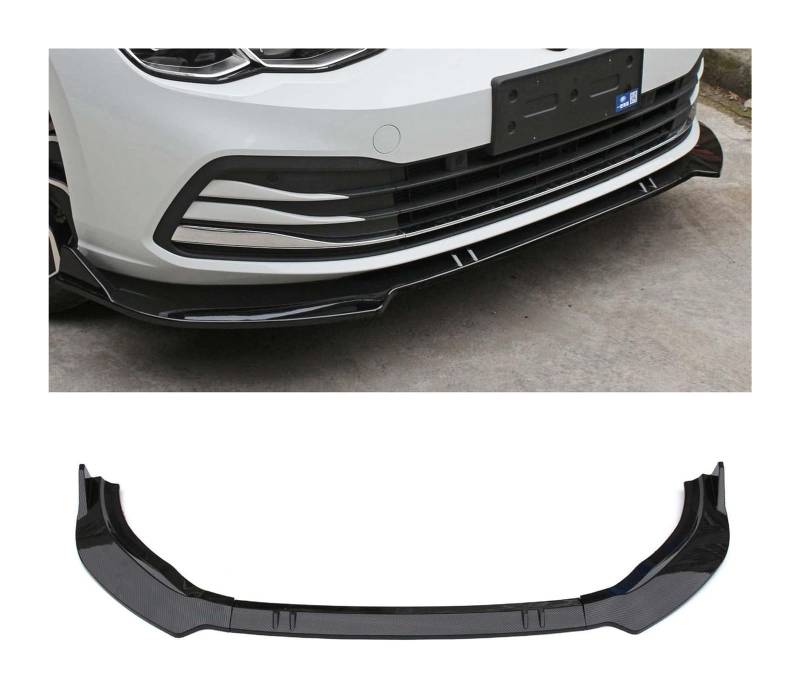 Frontstoßstange Lippe Für G&olf 8 Mk8 Pro 2020 2021 Frontstoßstange Lippe Kinnspoiler Carbon Look Frontdiffusor Diffusor Glänzend-schwarz(Carbon-fiber-look) von FAHBSTR