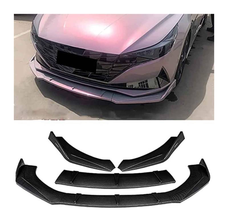 Frontstoßstange Lippe Für Hyundai Für Elantra 2020-2022 Frontschürze Lippe Kinn Spoiler Carbon Look Front Diffusor Diffusor Normal-C Matt(ACarbonFiber) von FAHBSTR