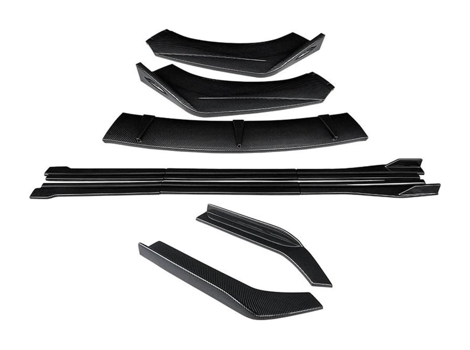 Frontstoßstange Lippe Für Magotan B7 2012-2016 Auto Vordere Stoßstange Lip Body Kit Kinn Spoiler Schutz Seitenschweller Erweiterungen Hinten Wrap Winkel Seite Schritt Rock(Carbon Fiber Look) von FAHBSTR