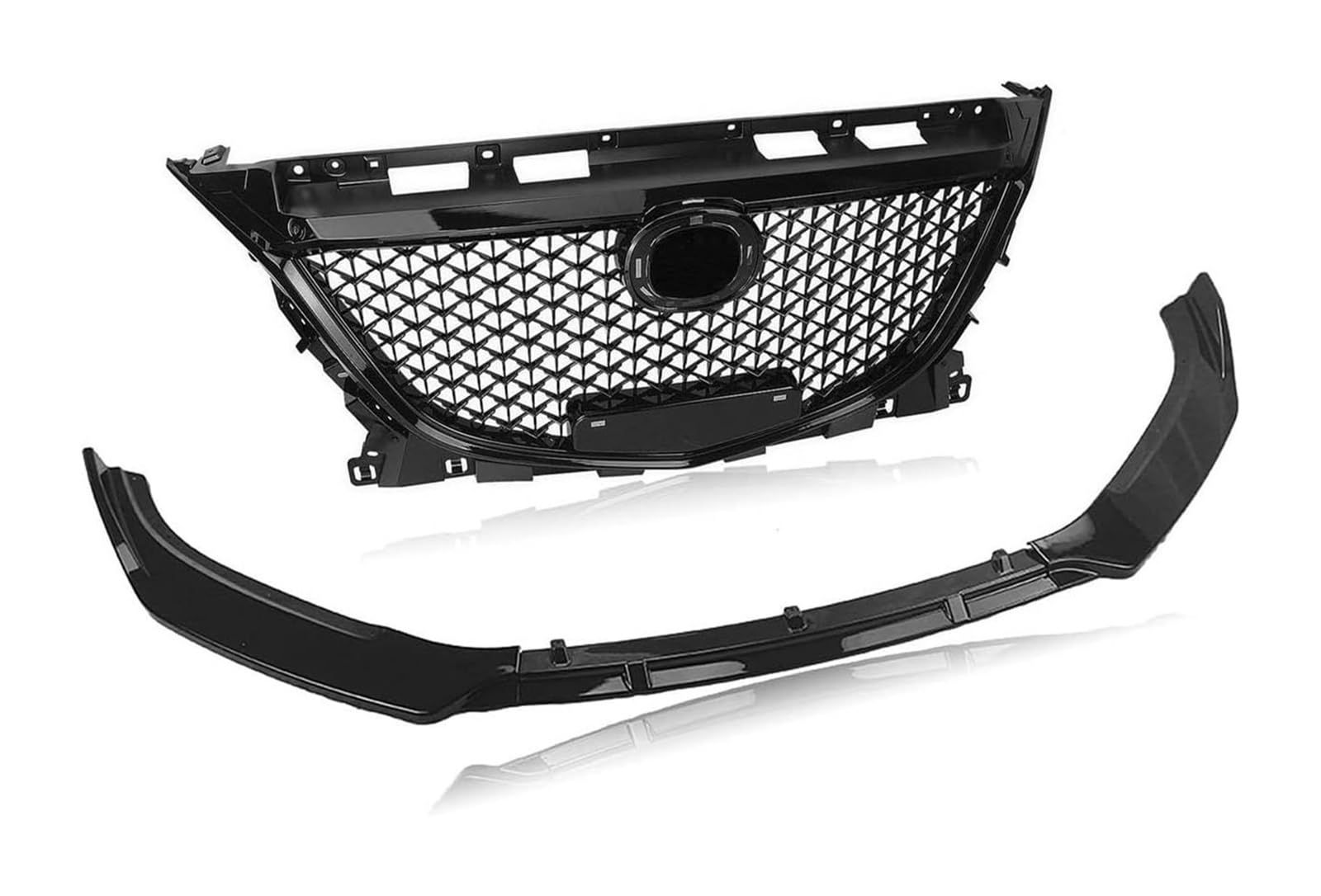 Frontstoßstange Lippe Für Mazda 3 Für Axela 2014-2016 Für Mazda3 Wabenform Oberen Kühlergrill Grill Front Lower Spoiler Lippe Auto Körper Kit Splitter von FAHBSTR