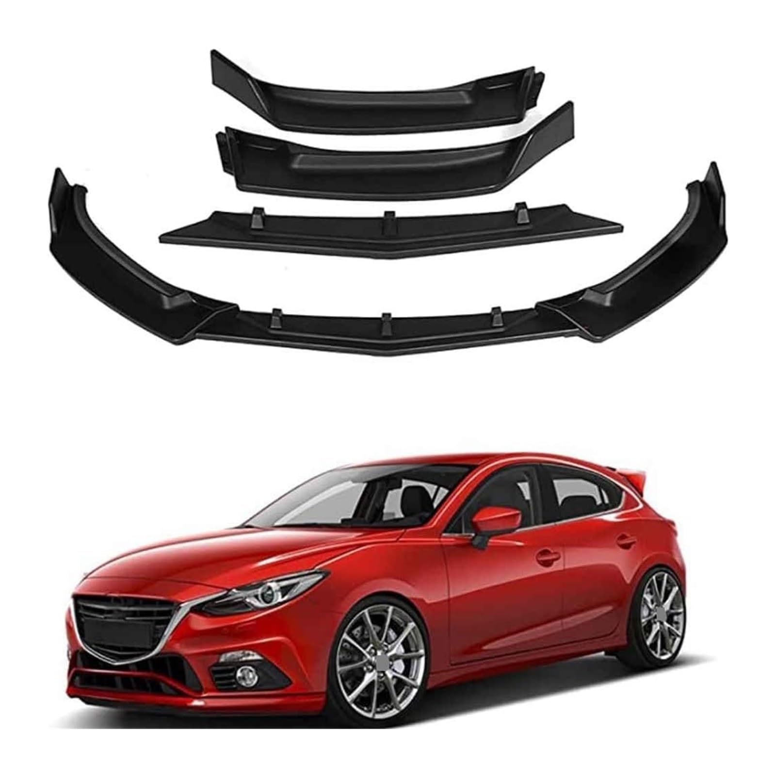 Frontstoßstange Lippe Für Mazda 3 Für Axela 2014-2018 Frontschürze Lippe Kinn Spoiler Carbon Look Front Diffusor Diffusor Normal-C Matt(CMatte) von FAHBSTR