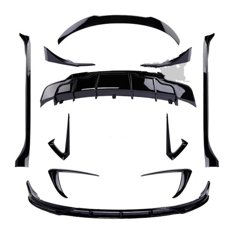 Frontstoßstange Lippe Für Model 3 Für Model Y 2016-2022 Heckspoiler Auto Diffusor Seite Rock Front Lip Aero Kit Body Kit Auto Heckspoiler(3 Black Aero Kit) von FAHBSTR