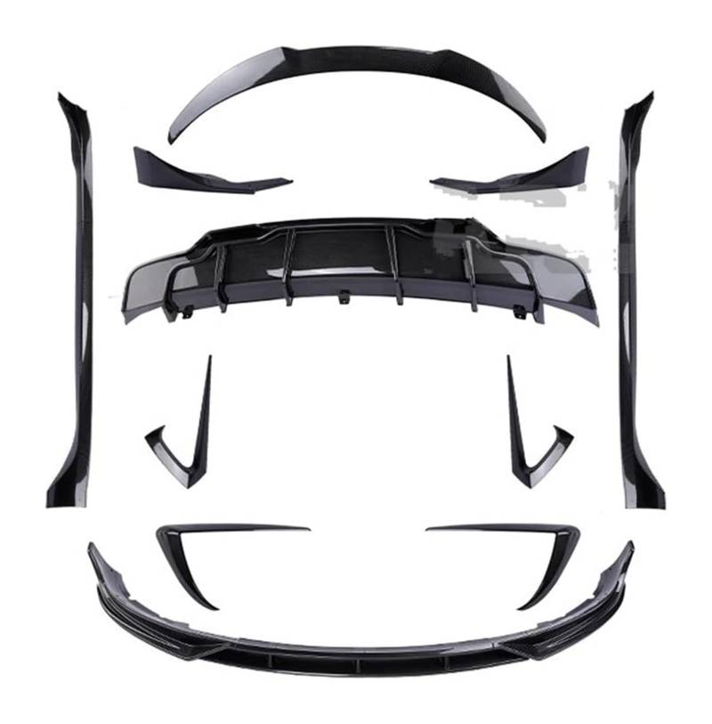 Frontstoßstange Lippe Für Model 3 Für Model Y 2016-2022 Heckspoiler Auto Diffusor Seite Rock Front Lip Aero Kit Body Kit Auto Heckspoiler(Y Carbon Aero Kit) von FAHBSTR