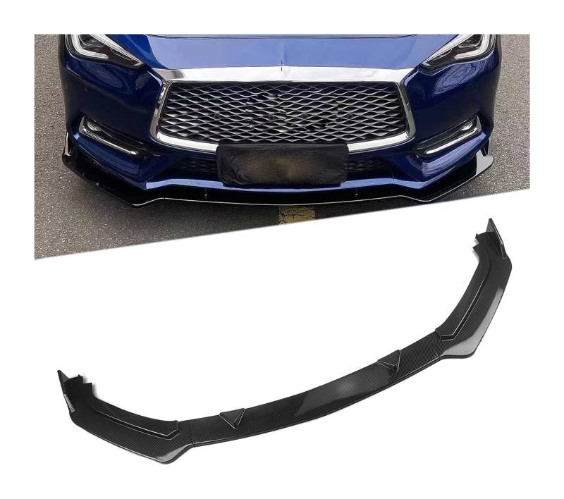 Frontstoßstange Lippe Für Q60 2017-2022 Frontschürze Lippe Kinn Spoiler Carbon Look Front Diffusor Diffusor Auto Front Spoiler von FAHBSTR