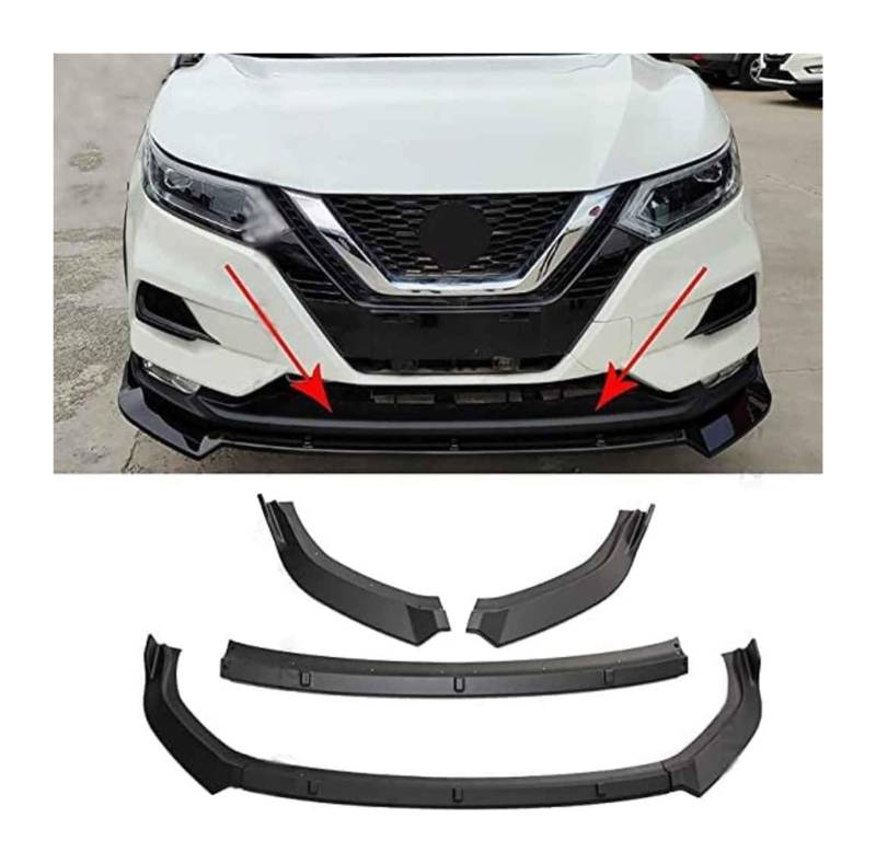 Frontstoßstange Lippe Für Qashqai 2017-2020 Frontschürze Lippe Kinnspoiler Carbon Look Frontdiffusor Diffusor Normal-C Mattschwarz(CMatteBlack) von FAHBSTR