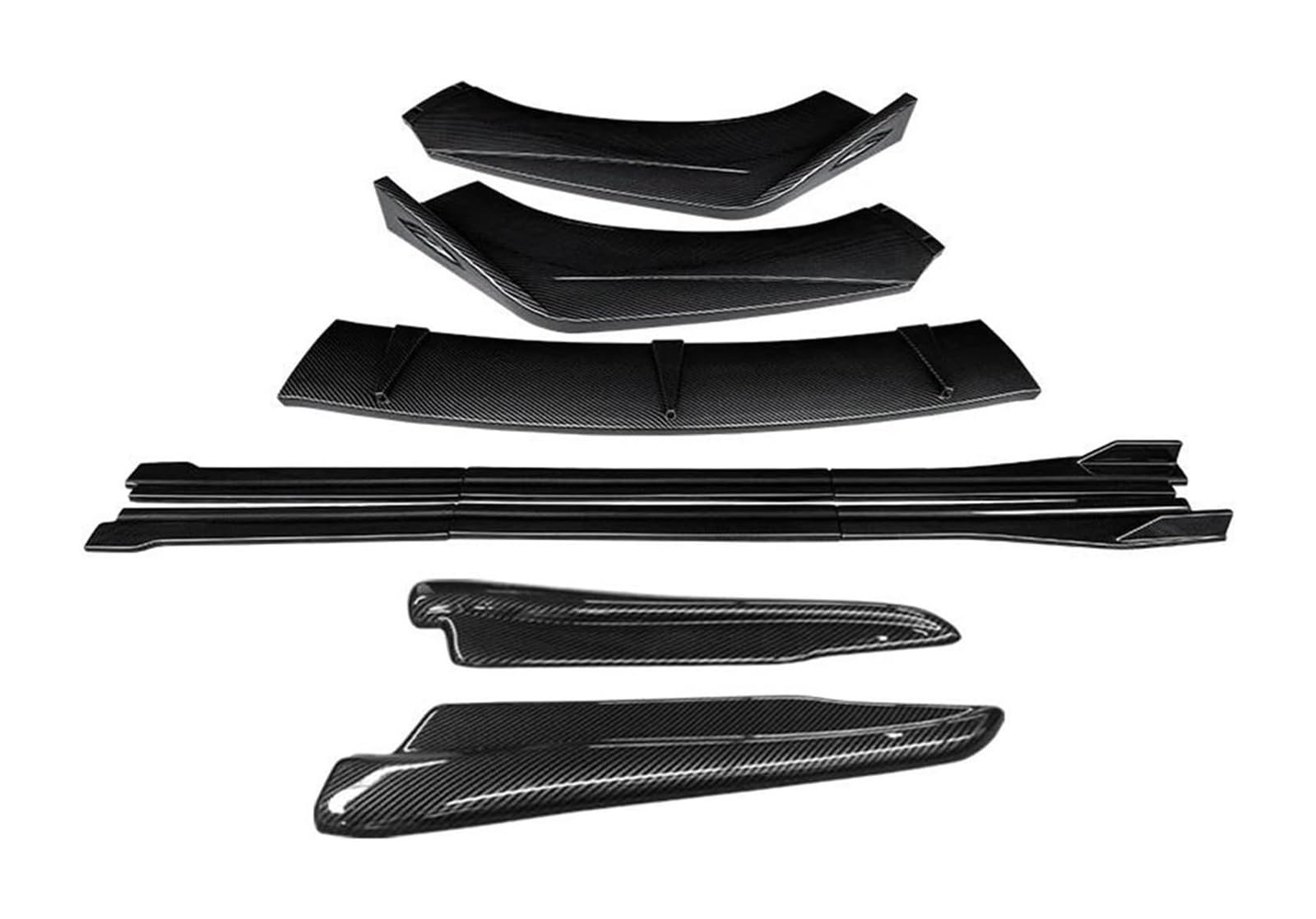 Frontstoßstange Lippe Für Raptor 6 2009-2015 Auto Front Stoßstange Splitter Lip Body Kit Spoiler Seite Röcke Extensions Hinten Wrap Winkel Seite Schritt Rock(Carbon Fiber Look) von FAHBSTR