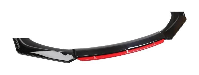 Frontstoßstange Lippe Für VW Für POLO Für MK6 2015-2021 Universal Frontschürze Lip Seite Splitter Diffusor Körper Kit Spoiler Wachen Auto Heckspoiler(Black Red) von FAHBSTR