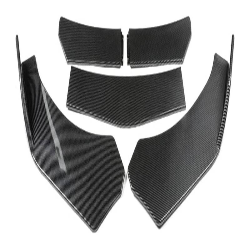 Frontstoßstange Lippe Splitter Spoiler Auto Frontspoiler Universal Zubehör 5 Stücke Auto Front Schaufel Ente Lip Stoßstange Winddicht Spoiler(Carbon fibre look) von FAHBSTR