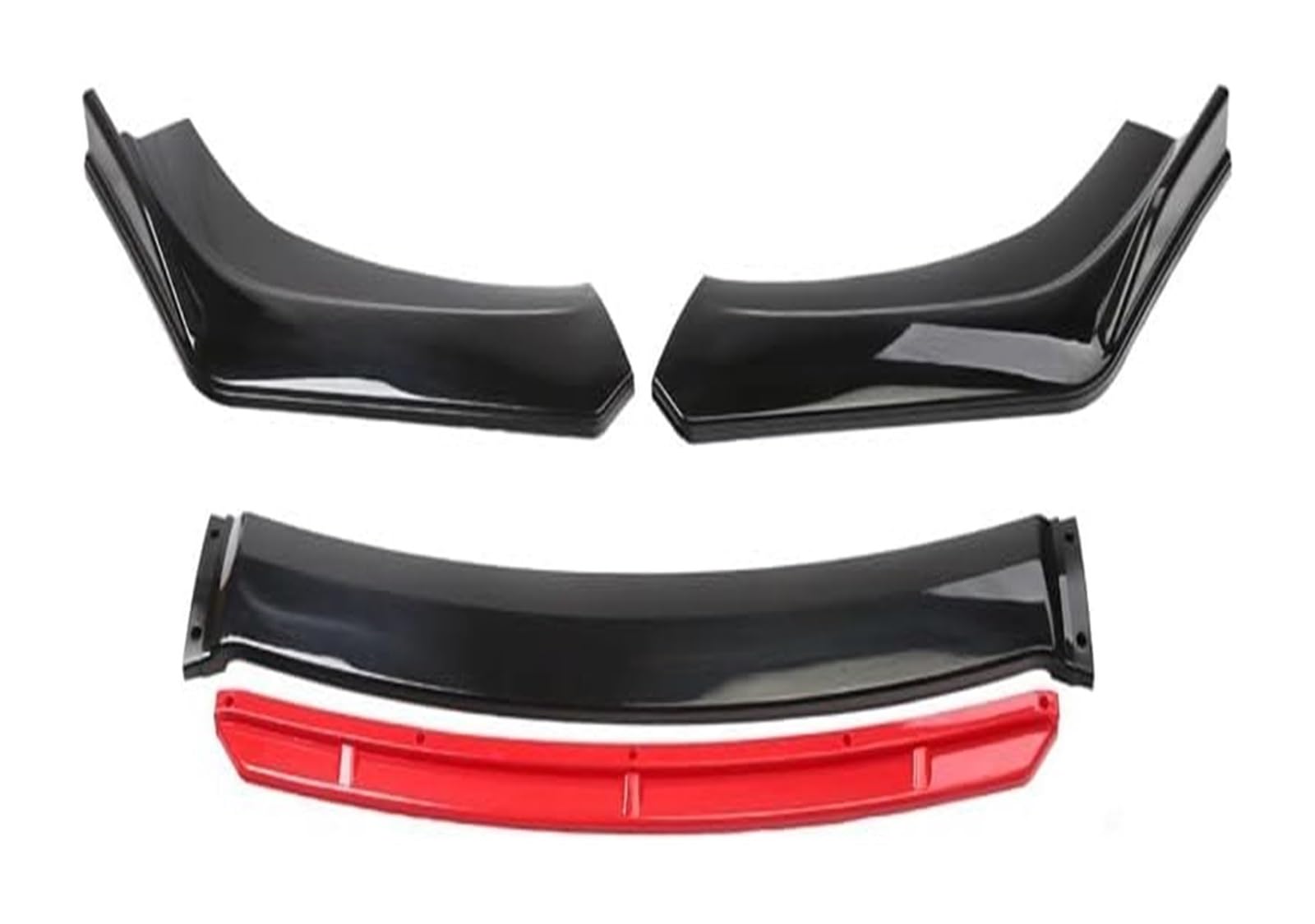 Frontstoßstange Lippe Universal Front Bumper Spoiler Lippen Auto Stoßstange Lip Schutz Kinn Diffusor Body Kits Auto Externes Zubehör(Black with red) von FAHBSTR