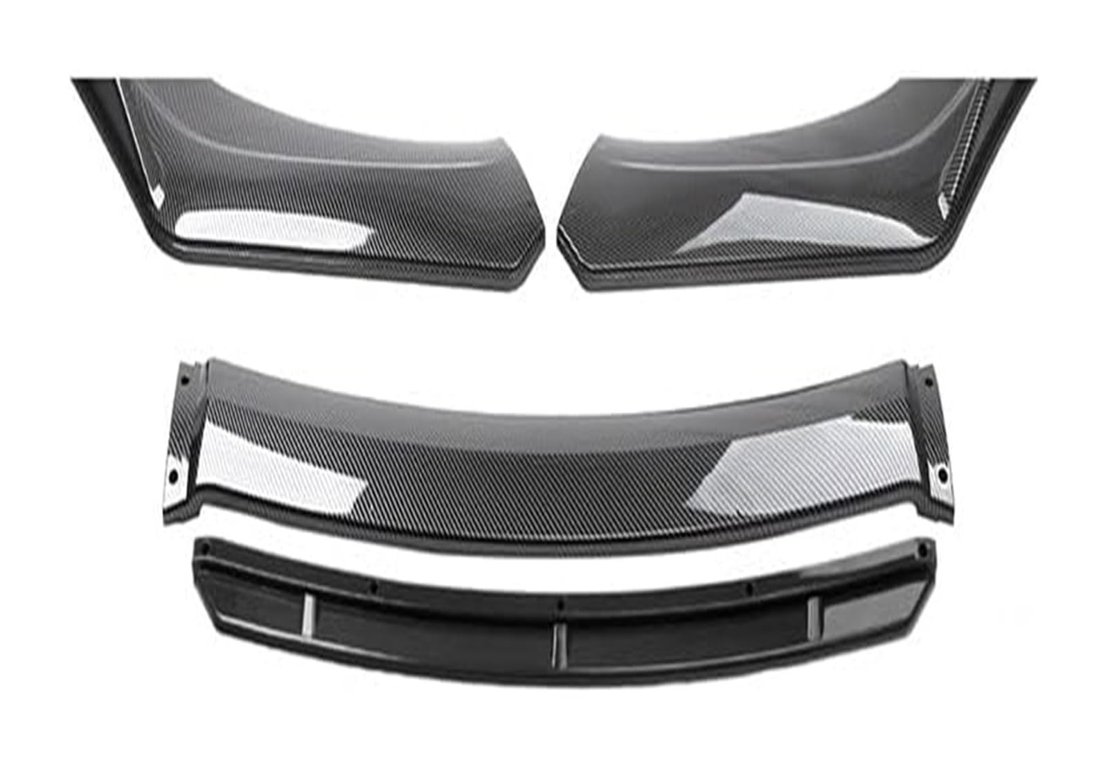 Frontstoßstange Lippe Universal Front Bumper Spoiler Lippen Auto Stoßstange Lip Schutz Kinn Diffusor Body Kits Auto Externes Zubehör(Carbon with black) von FAHBSTR