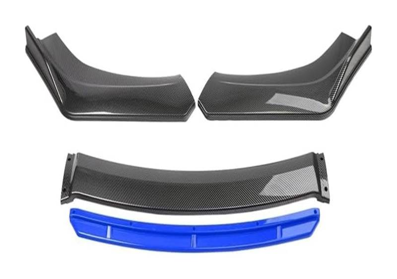 Frontstoßstange Lippe Universal Front Bumper Spoiler Lippen Auto Stoßstange Lip Schutz Kinn Diffusor Body Kits Auto Externes Zubehör(Carbon with blue) von FAHBSTR