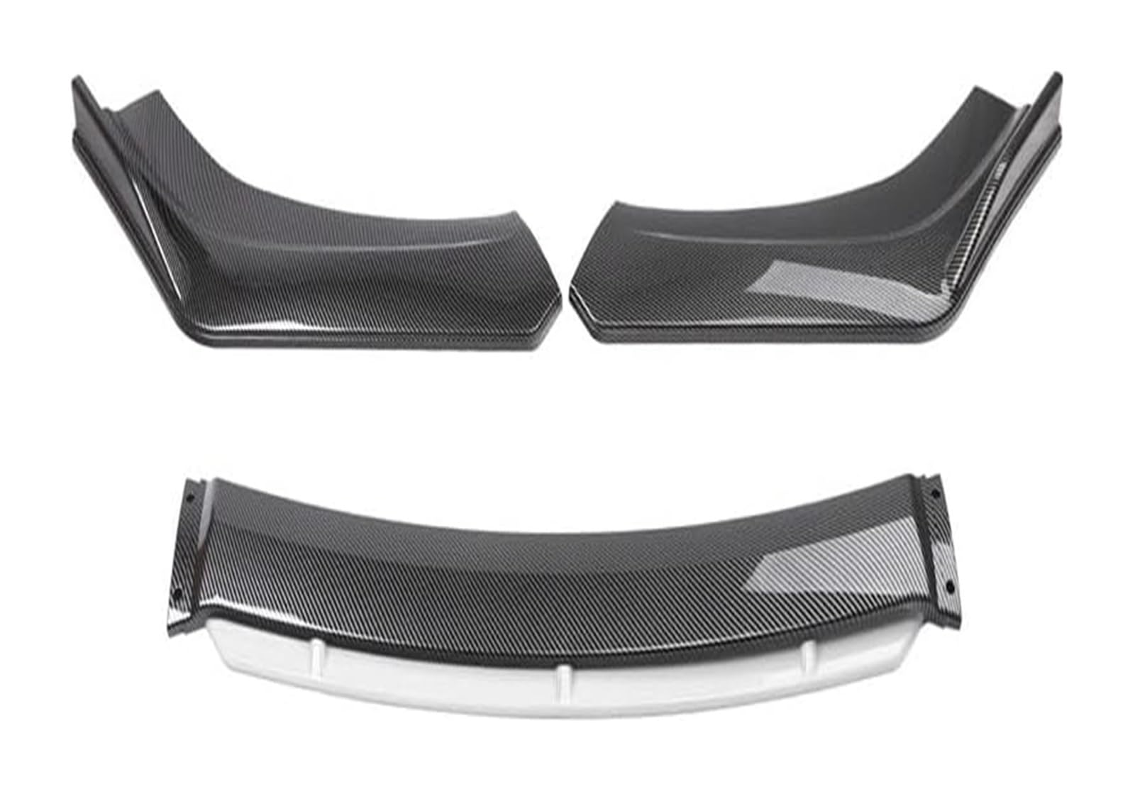 Frontstoßstange Lippe Universal Front Bumper Spoiler Lippen Auto Stoßstange Lip Schutz Kinn Diffusor Body Kits Auto Externes Zubehör(Carbon with white) von FAHBSTR